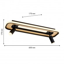 4439-2C, потолочный светильник, L600xW170xH170, LEDx40W, 3200LM, 3000-6000K, included, remote contro