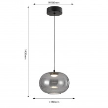 4452-1P, подвес, D180xH280/1430, LEDx4W, 380LM, 4000K, included