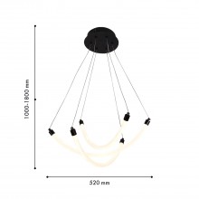 4468-3P, подвесная люстра, D520xH1000/1800, LEDx22W, 1880LM, 3000-6500K, included, remote control