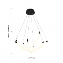 4468-4P, подвесная люстра, D670xH1000/1800, LEDx36W, 3330LM, 3000-6500K, included, remote control