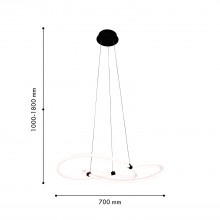 4471-3P, подвесная люстра, D700xH1000/1800, LEDx36W, 4000LM, 3000-6500K, included, remote control