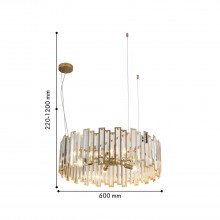 4484-6P, подвесная люстра, D600xH220/1200, 6xE14x60W, excluded