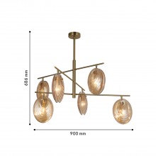 4485-6C, потолочная люстра, D900xH685, 6xE14x60W, excluded