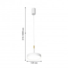 4505-1P, подвес, D125xH210/1800, LEDx10W, 650LM, 4000K, CRI>90, included, dimmer