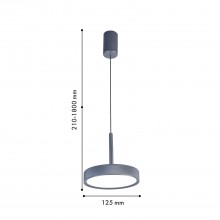 4508-1P, подвес, D125xH210/1800, LEDx10W, 600LM, 4000K, IP20, CRI>90, included