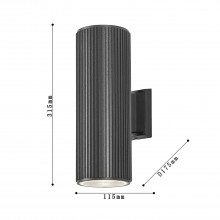 4514-2W, уличный светильник, D175xW115xH315, 2xE27x40W, IP54, excluded