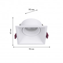 4521-1C, врезной светильник, L90xW90xH45, cutout:L80xW80, 1xGU10x35W, IP20, excluded