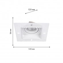 4534-1C, врезной светильник под штукатурку, L125xW125xH36, cutout:L80xW80, 1xGU10x35W, IP20, exclude