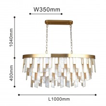 4199-15P, подвесная люстра, L1000xW350xH550/1440, 15xE14x40W
