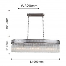 4201-12P, подвесная люстра, L1000xW320xH380/1220, 12xE14x40W