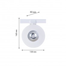 4231-1U, трековый светильник, D130xH160, LEDx8W, 42V, 550LM, 3000-6000K, CRI>90