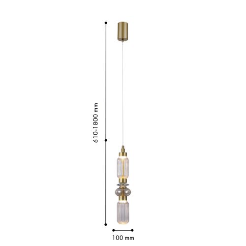 4238-1P, подвес, D100xH610/1800, LEDx12W, 1040LM, 4000K
