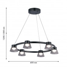 4247-6P, подвесная люстра, D600xH1200/1500, 6xLEDx5W, 720LM, 4000K