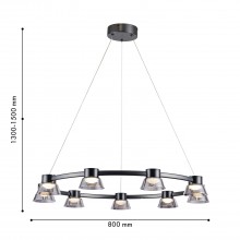 4247-9P, подвесная люстра, D800xH1200/1500, 9xLEDx5.5W, 1080LM, 4000K