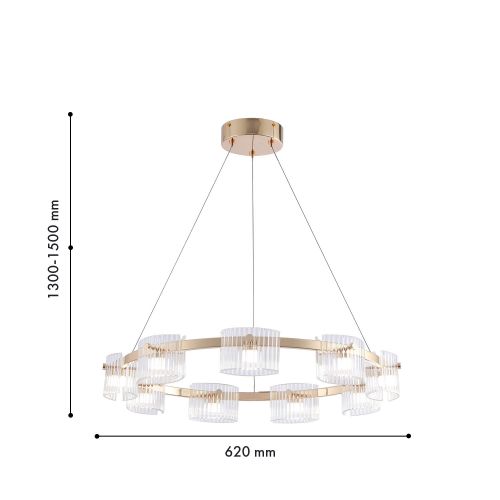 4248-9P, подвесная люстра, D620xH1300/1500, 9xLEDx5.5W, 1080LM, 4000K