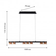 4266-7P, подвесная люстра, L1000xW70xH110/1610, LEDx32W, 1375LM, 4000K