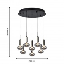 4284-8P, подвесная люстра, D520xH2000, 8xLEDx9W, 3600LM, 4000K