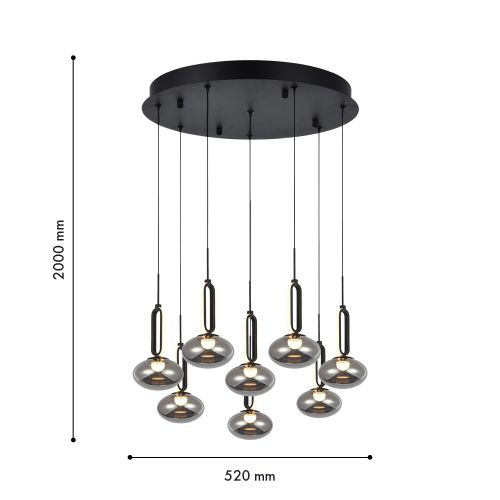 4284-8P, подвесная люстра, D520xH2000, 8xLEDx9W, 3600LM, 4000K
