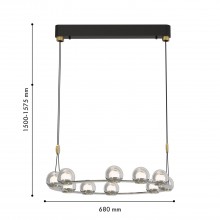 4291-10P, подвесная люстра, D680xH1500/1575, 10xLEDx7.2W, 5700LM, 4000K