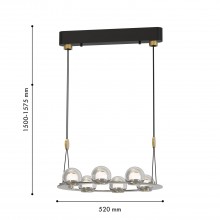 4291-6P, подвесная люстра, D520xH1500/1575, 6xLEDx7.5W, 3600LM, 4000K