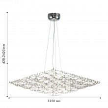 4305-12P, подвесная люстра, D1250xH420/2420, LEDx143W, 6200LM, 3000K/4500K/6000K, remote control