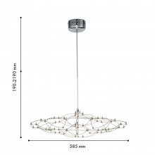 4305-6P, подвесная люстра, D585xH190/2190, LEDx23W, 5300LM, 3000K/4500K/6000K, remote control