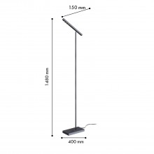 4321-1F, напольный светильник, L400xW150xH1480, LEDx9W, 360LM, 4000K, CRI>90, switch