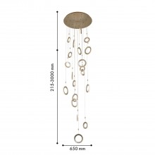 4322-20P, подвесная люстра, D650xH215/3000, 10xLEDx7W + 10xLEDx5W, 9600LM, 4000K