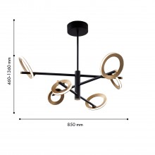 4322-6P, подвесная люстра, D850xH460/1360, 3xLEDx7W + 3xLEDx5W, 2880LM, 4000K