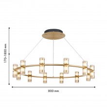 4323-12P, подвесная люстра, D800xH170/1800, 12xLEDx3W, 2880LM, 4000K