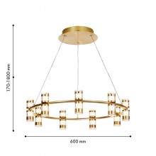 4323-9P, подвесная люстра, D600xH170/1800, 9xLEDx3W, 2160LM, 4000K