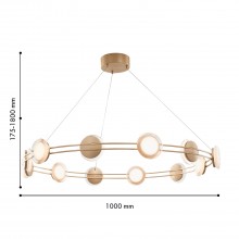 4334-12P, подвесная люстра, D1000xH175/1800, 12xLEDx4W, 3840LM, 4000K