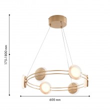 4334-6P, подвесная люстра, D600xH175/1800, 6xLEDx4W, 1920LM, 4000K