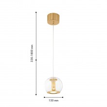 4338-1P, подвес, D150xH330/1800, LEDx9W, 720LM, 4000K