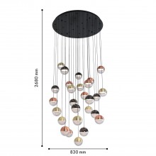 4371-27P, подвесная люстра, D830xH2680, 27xLEDx5.4W, 10220LM, 4000K, CRI>90