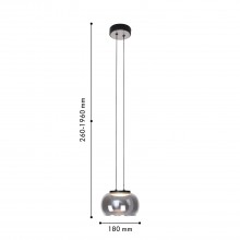 4376-1P, подвес, D180xH260/1960, LEDx7W, 490LM, 4000K, CRI>90