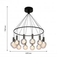 4378-12P, подвесная люстра, D650xH760, 12xLEDx3.5W, 2795LM, 4000K, CRI>90