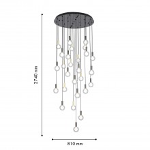 4378-27P, подвесная люстра, D810xH2740, 27xLEDx3.5W, 6305LM, 4000K, CRI>90