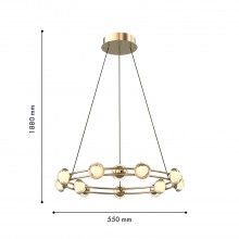 4382-12P, подвесная люстра, D550xH1880, 12xLEDx3.3W, 2800LM, 4000K, CRI>90