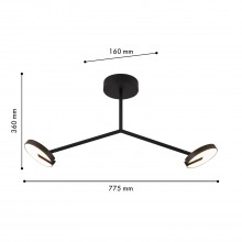 4401-2C, потолочная люстра, L775xW160xH360, 2xLEDx12W, 2100LM, 3000K, IP20