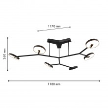4401-6C, потолочная люстра, L1180xW1170xH260, 6xLEDx12W, 6300LM, 3000K, IP20