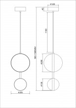 4448-2P, подвес, D205xH580/1580, LEDx15W, 1590LM, 4000K