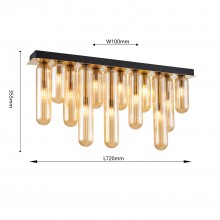 4455-12P, потолочный светильник, L720xW100xH355, 12xG9x28W