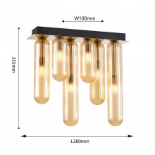 4455-6P, потолочный светильник, L380xW100xH355, 6xG9x28W