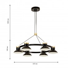 4516-6P, подвесная люстра, D625xH300/1800, 6xLEDx10W, 4800LM, 4000K