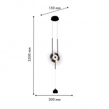 4566-2P, подвес, L300xW150xH1500/2500, LEDx19W, 1200LM, 4000K