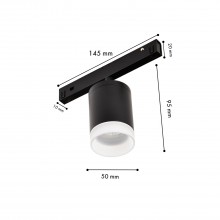 4585-1U, трековый светильник, D50xL145xH95, LEDx6W, 48V, 350LM, 2700-5700K, CRI>90, beam angle:24