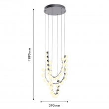 4589-4P, подвесная люстра, D390xH1890, LEDx48W, 3800LM, 4000K