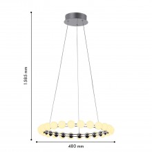 4589-5P, подвесная люстра, D480xH1585, LEDx27W, 2150LM, 4000K