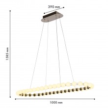 4590-10P, подвесная люстра, L1000xW390xH1585, LEDx48W, 3800LM, 4000K